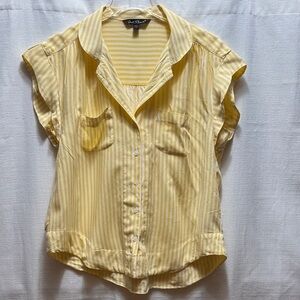 Velvet Heart Yellow Striped Button Down Shirt